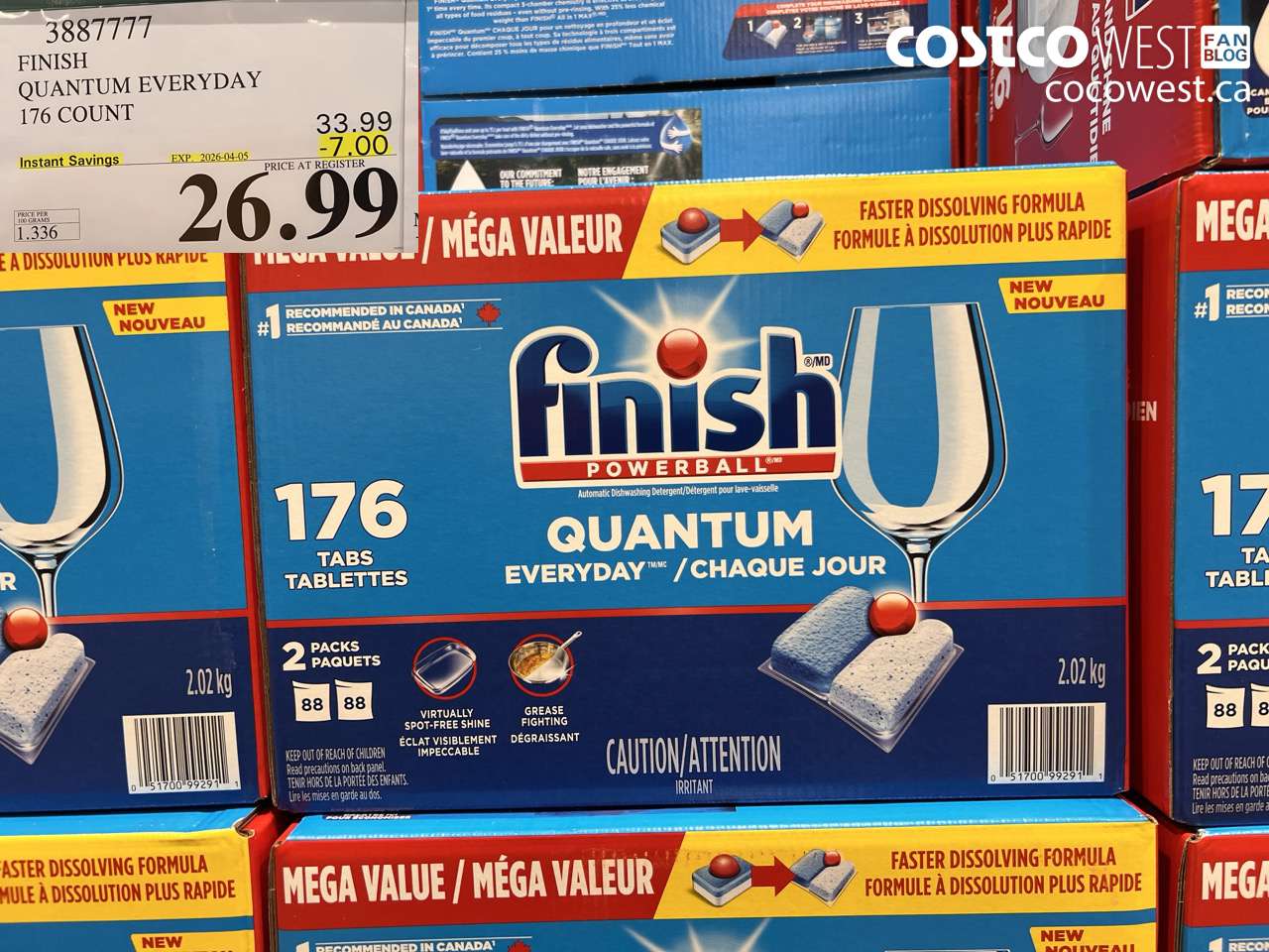 3887777 FINISH QUANTUM EVERYDAY 176 COUNT ($7.00 INSTANT SAVINGS EXPIRES ON 2026-04-05) $26.99