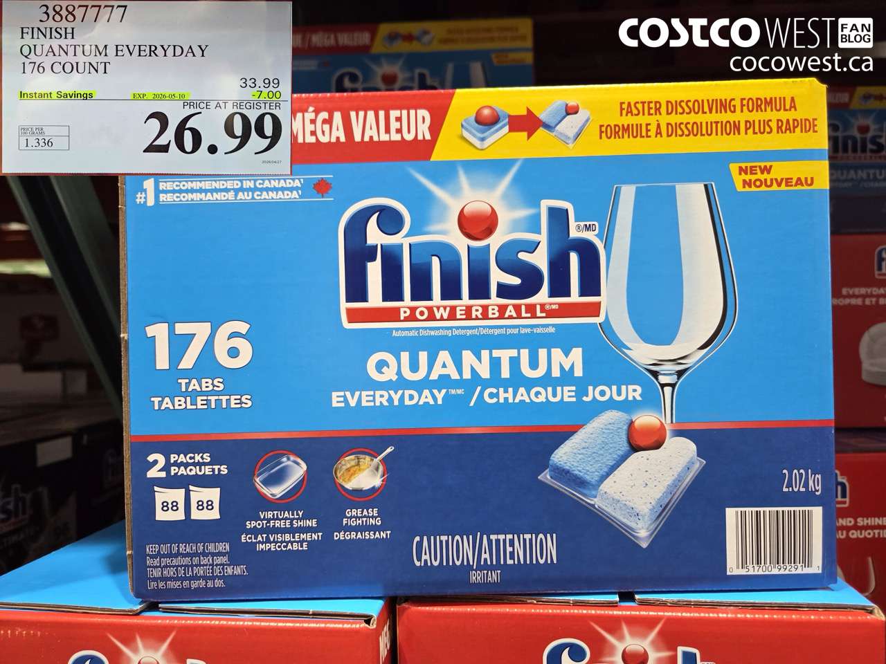 3887777 FINISH QUANTUM EVERYDAY 176 COUNT ($7.00 INSTANT SAVINGS EXPIRES ON 2026-05-10) $26.99