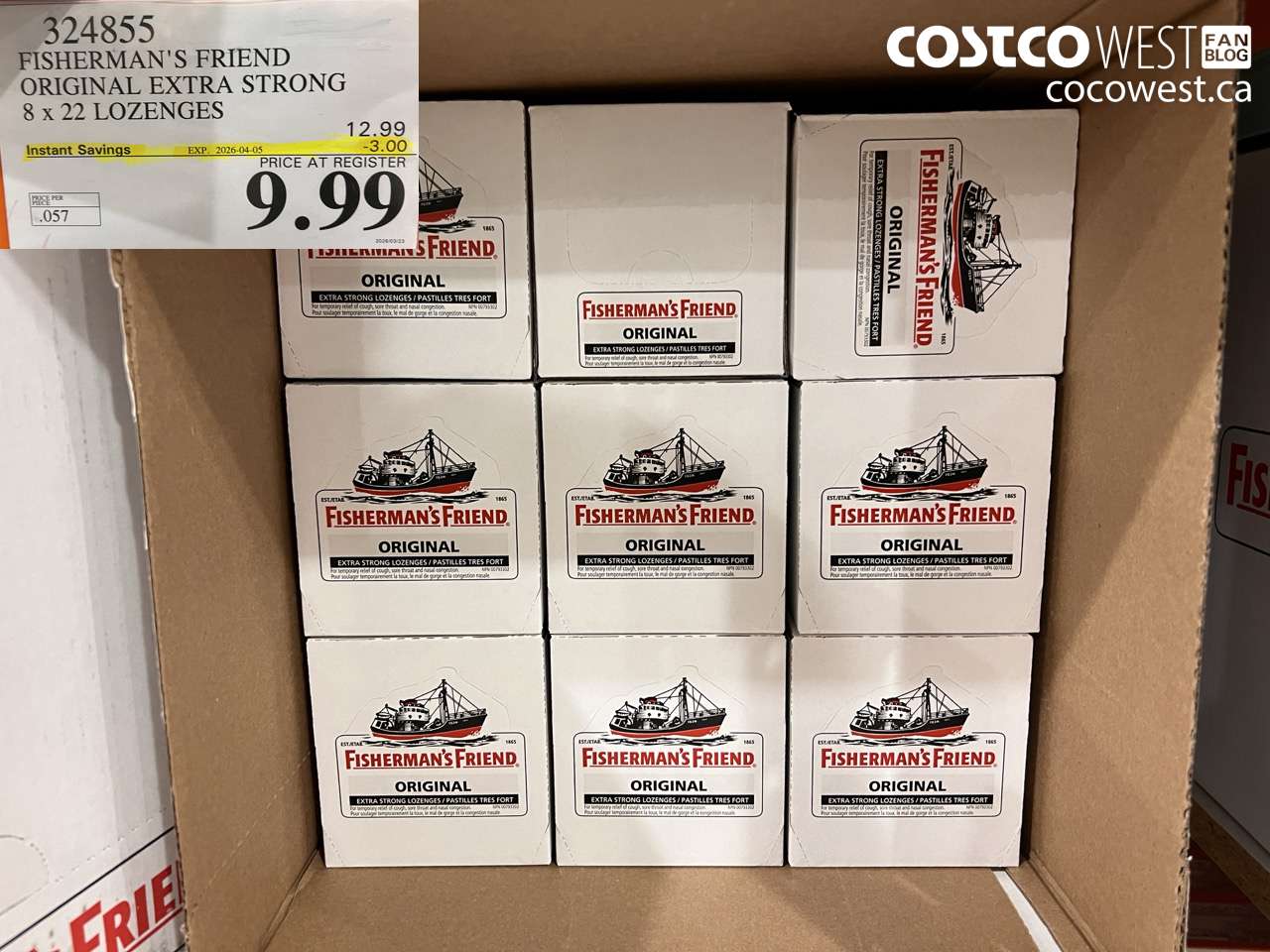 3248555 FISHERMAN'S FRIEND ORIGINAL EXTRA STRONG 8 x 22 LOZENGES ($3.00 INSTANT SAVINGS EXPIRES ON 2026-04-05) $9.99