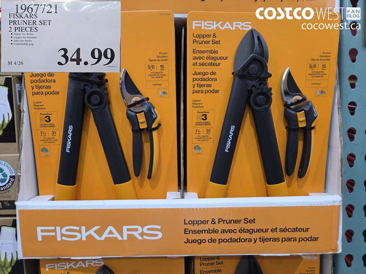 1967721 FISKARS PRUNER SET 2 PIECES $34.99