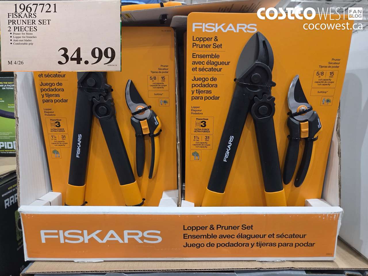 1967721 FISKARS PRUNER SET 2 PIECES $34.99