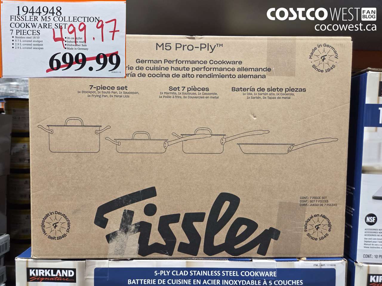 1944948 FISSLER M5 COLLECTION COOKWARE SET 7 PIECES $499.97