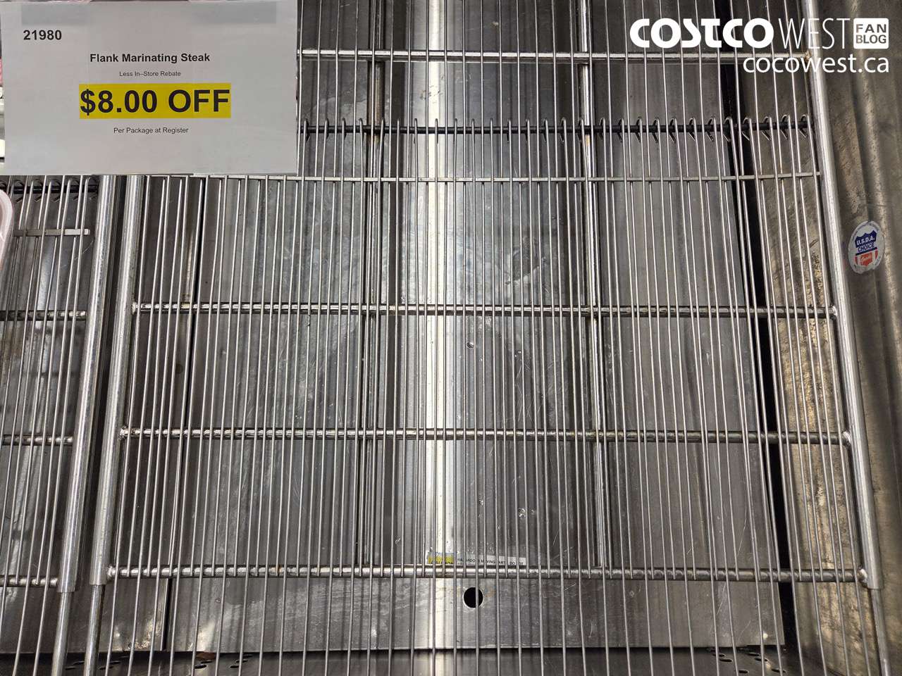 21980 FLANK MARINATING STEAK ($8.00 INSTANT SAVINGS)