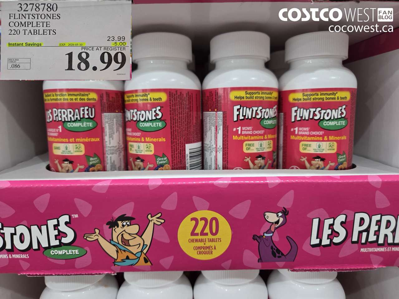 3278780 FLINTSTONES COMPLETE 220 TABLETS ($5.00 INSTANT SAVINGS EXPIRES ON 2026-05-10) $18.99
