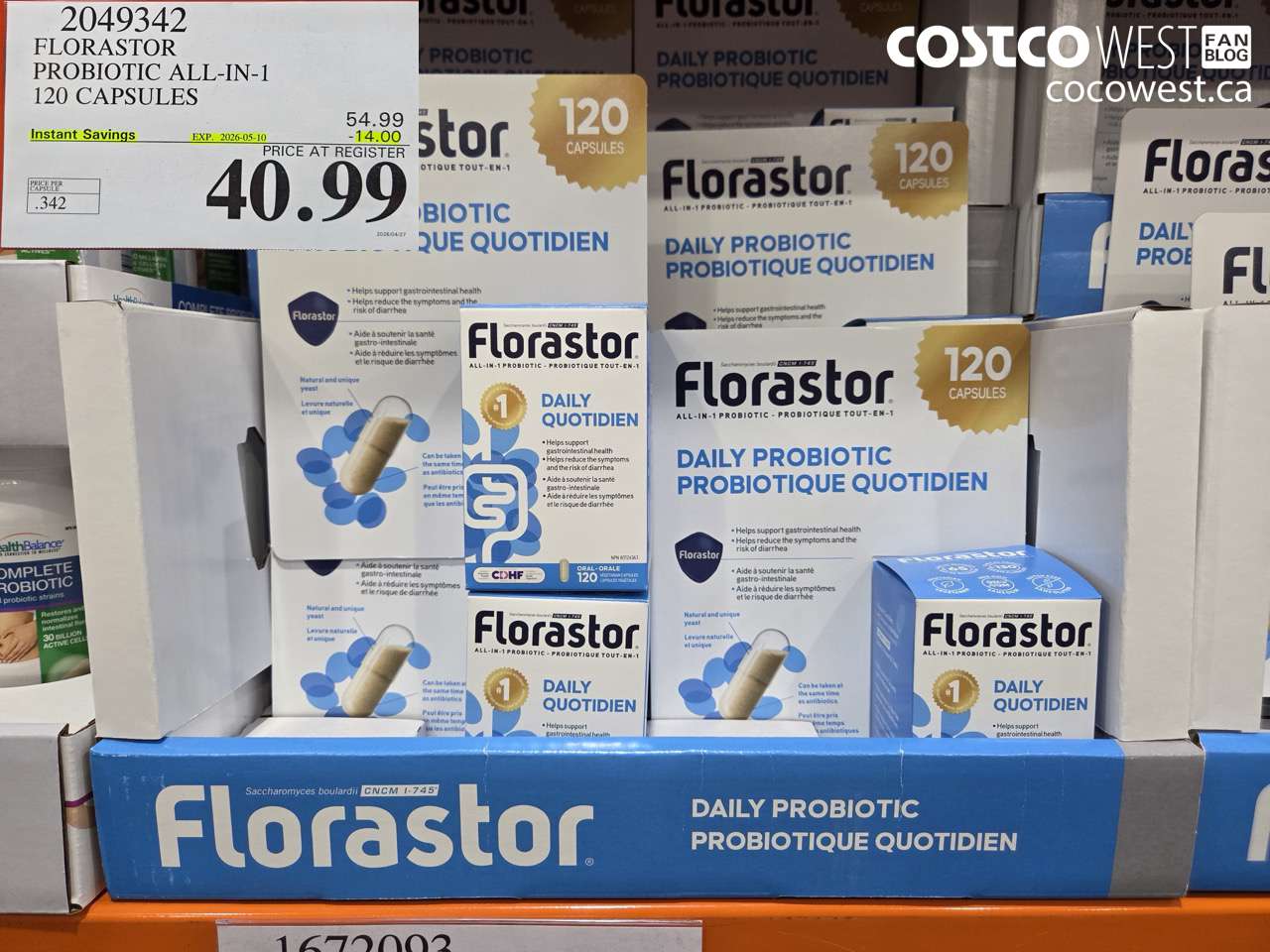 2049342 FLORASTOR PROBIOTIC ALL-IN-1 120 CAPSULES ($14.00 INSTANT SAVINGS EXPIRES ON 2026-05-10) $40.99