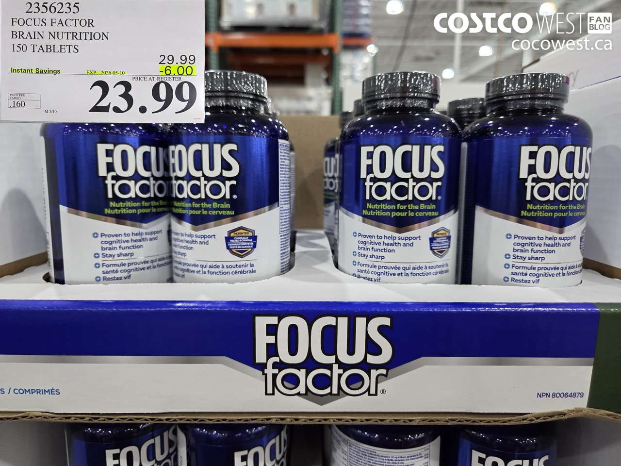 2356235 FOCUS FACTOR BRAIN NUTRITION 150 TABLETS ($6.00 INSTANT SAVINGS EXPIRES ON 2026-05-10) $23.99