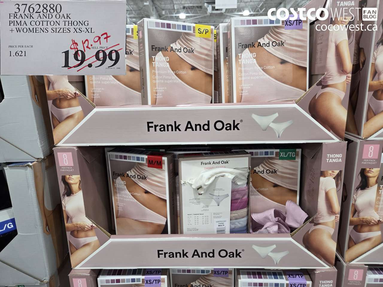 3762880 FRANK AND OAK PIMA COTTON THONG + WOMENS SIZES XS-XL $12.97