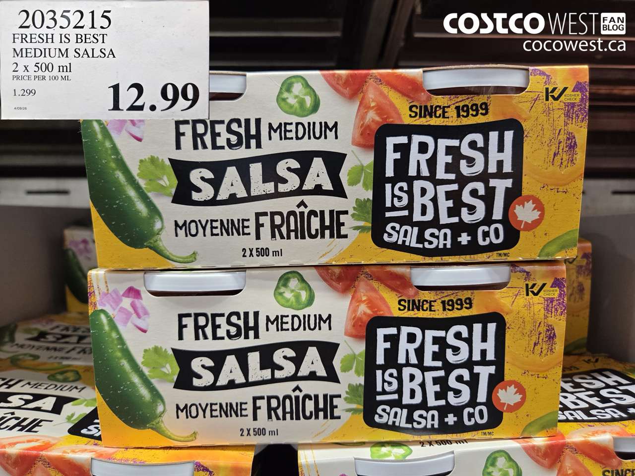 2035215 FRESH IS BEST MEDIUM SALSA 2 X 50 ML PRICE PER 100 ML $12.99