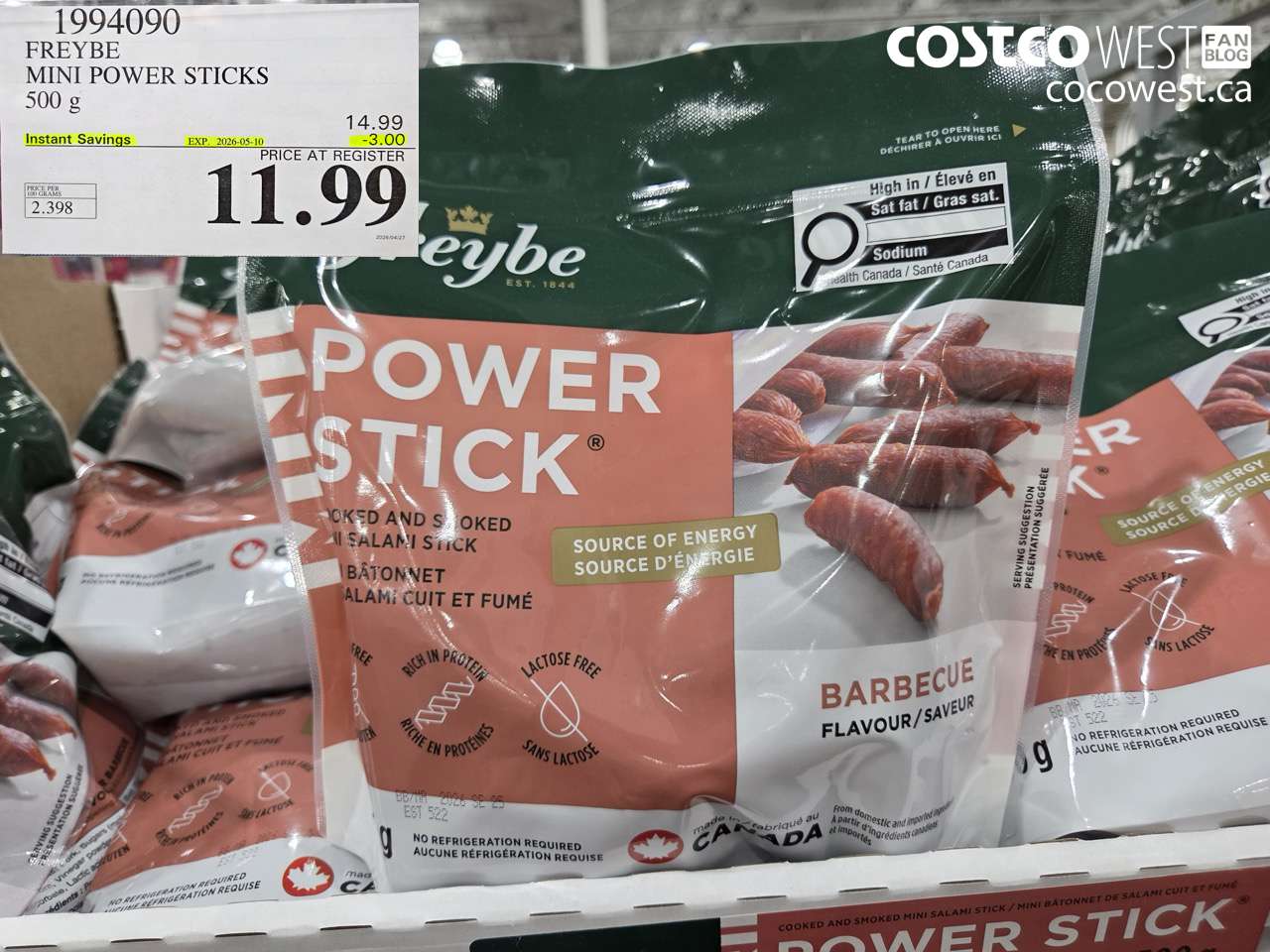 1994090 FREYBE MINI POWER STICKS 500 G ($3.00 INSTANT SAVINGS EXPIRES ON 2026-05-10) $11.99