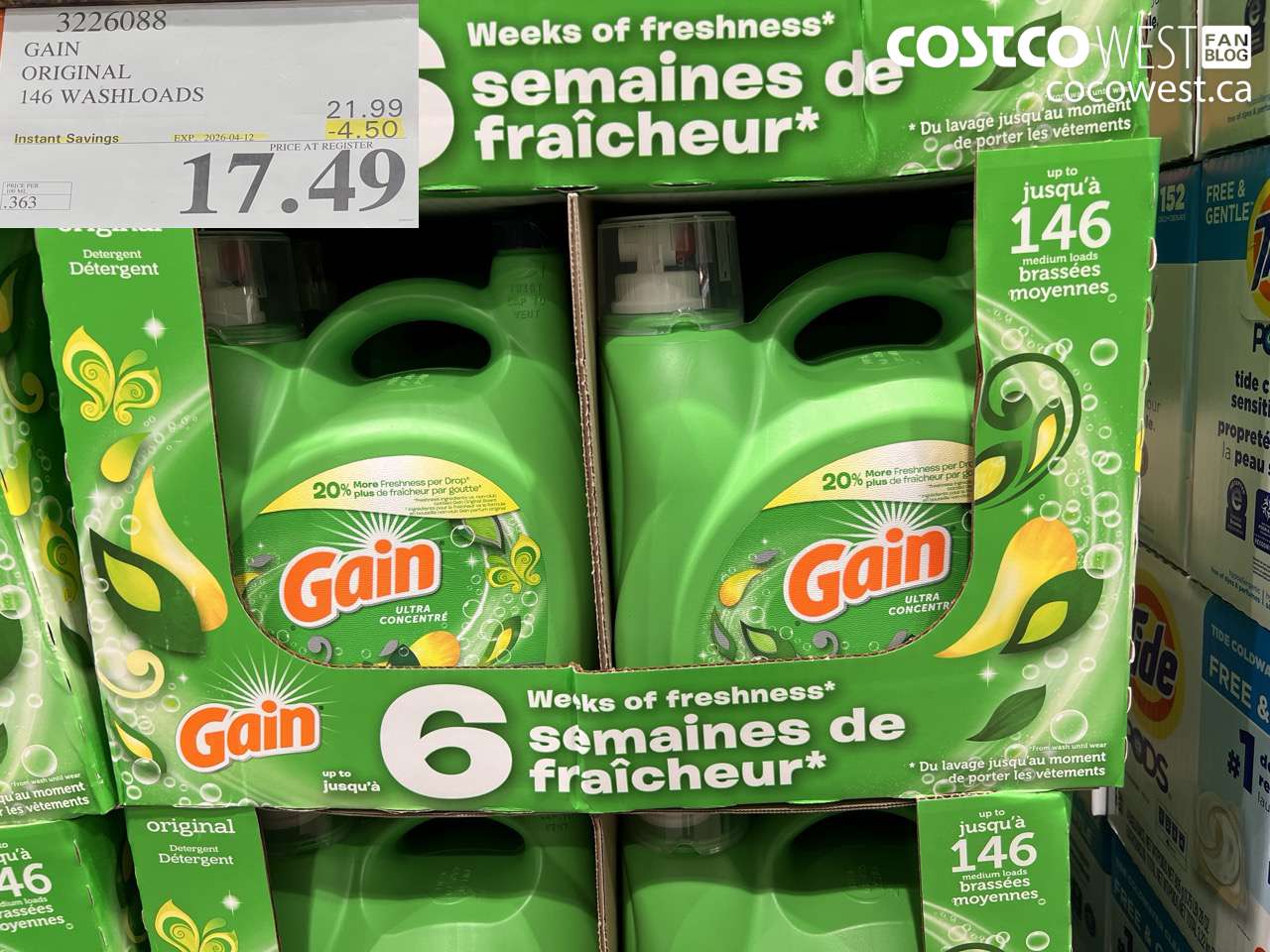 3226088 GAIN ORIGINAL 146 WASHLOADS ($4.50 INSTANT SAVINGS EXPIRES ON 2026-04-12) $17.49
