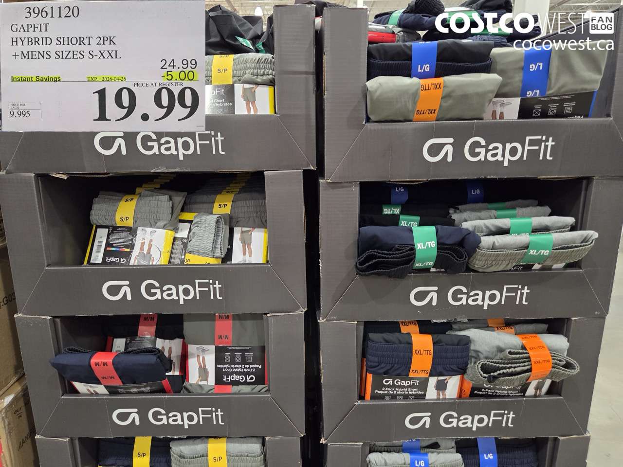 3961120 GAPFIT HYBRID SHORT 2PK + MENS SIZES S-XXL ($5.00 INSTANT SAVINGS EXPIRES ON 2026-04-26) $19.99