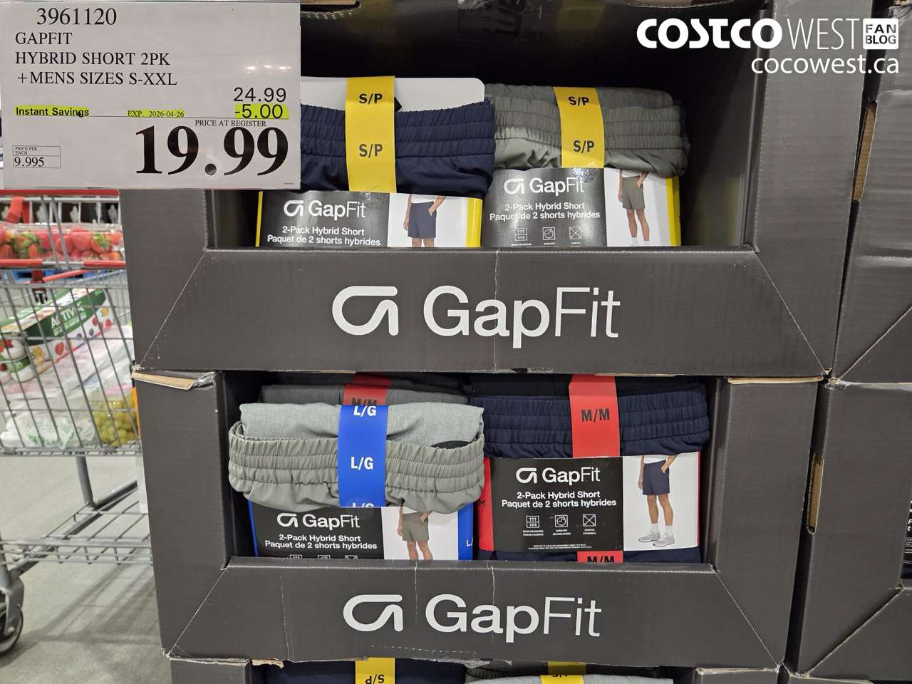 3961120 GAPFIT HYBRID SHORT 2PK + MENS SIZES S-XXL ($5.00 INSTANT SAVINGS EXPIRES ON 2026-04-26) $19.99