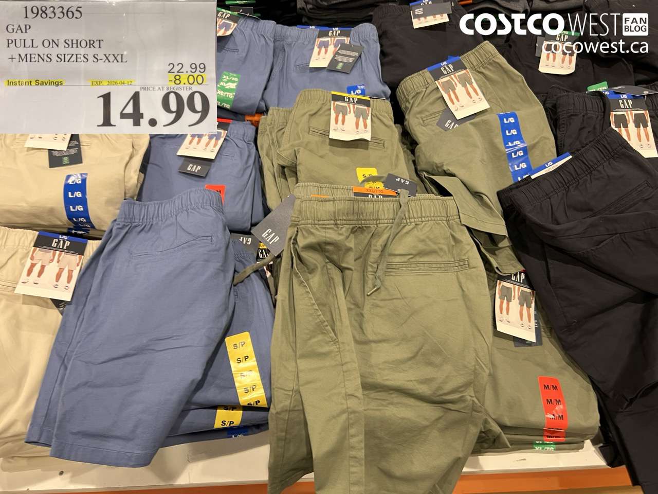 1983365 GAP PULL ON SHORT MENS SIZES S-XXL ($8.00 INSTANT SAVINGS EXPIRES ON 2026-04-12) $14.99