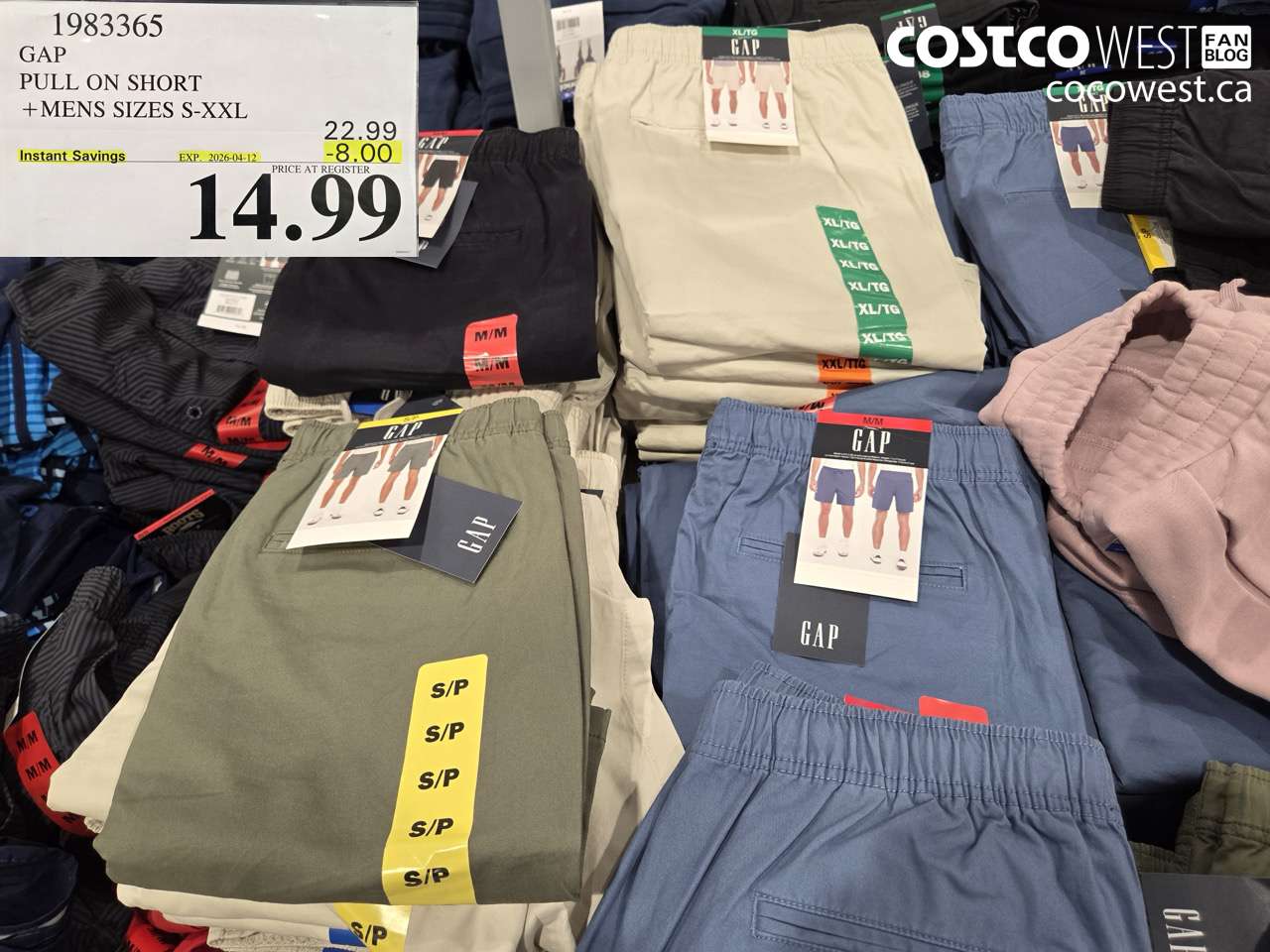 1983365 GAP PULL ON SHORT MENS SIZES S-XXL ($8.00 INSTANT SAVINGS EXPIRES ON 2026-04-12) $14.99