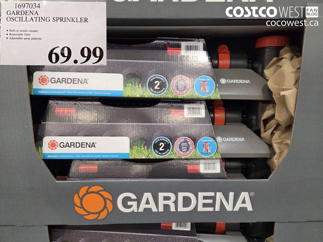 1697034 GARDENA OSCILLATING SPRINKLER $69.99