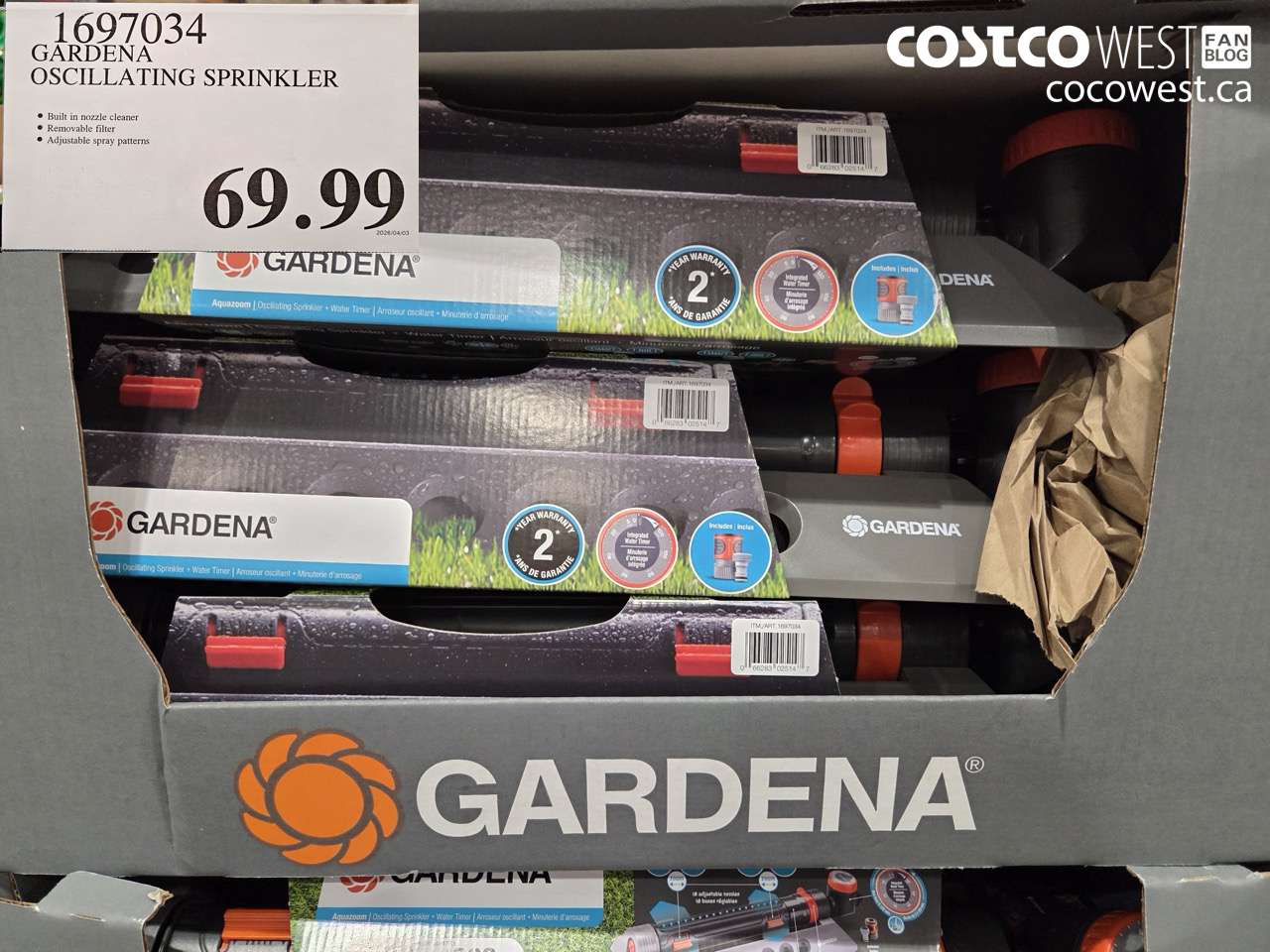 1697034 GARDENA OSCILLATING SPRINKLER $69.99