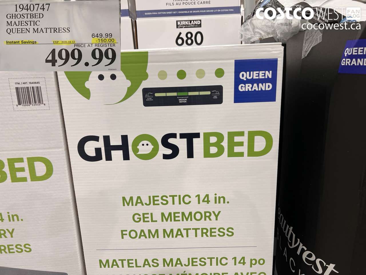 1940747 GHOSTBED MAJESTIC QUEEN MATTRESS ($150.00 INSTANT SAVINGS EXPIRES ON 2026-04-12) $499.99