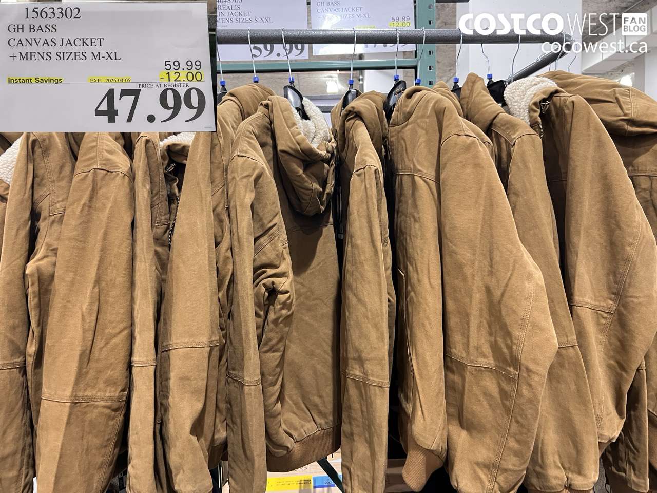 1563302 GH BASS CANVAS JACKET +MENS SIZES M-XL ($12.00 INSTANT SAVINGS EXPIRES ON 2026-04-05) $47.99