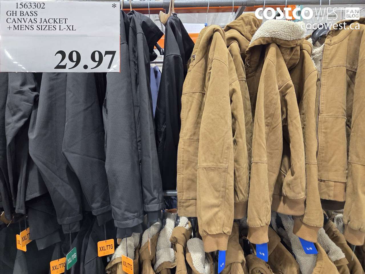 1563302 GH BASS CANVAS JACKET + MENS SIZES L-XL $29.97