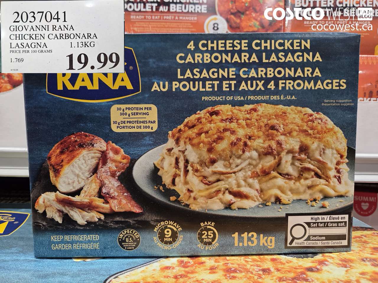 2037041 GIOVANNI RANA CHICKEN CARBONARA LASAGNA 1.13KG $19.99