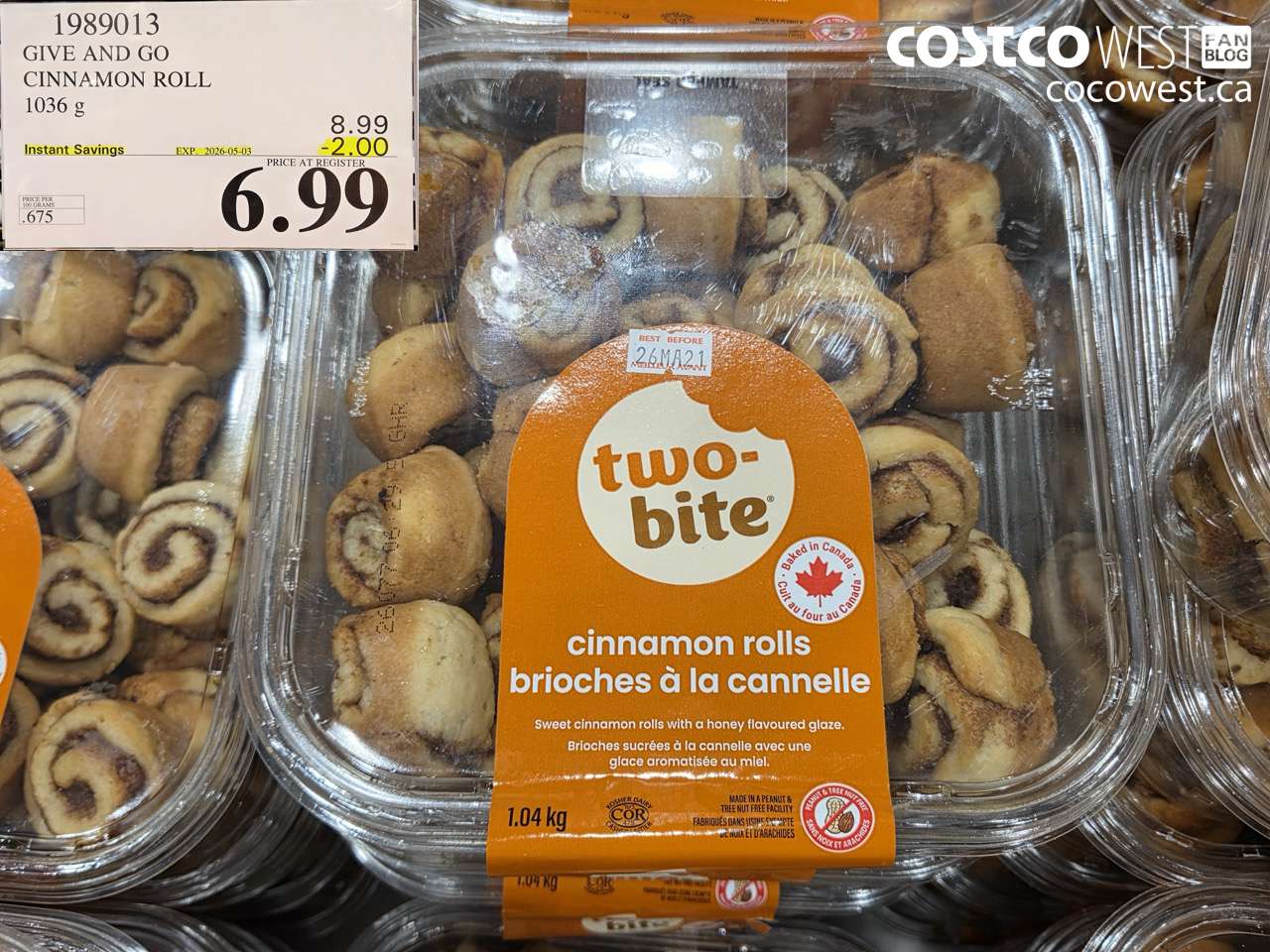 1989013 GIVE AND GO CINNAMON ROLL 1036 G ($2.00 INSTANT SAVINGS EXPIRES ON 2026-05-03) $6.99