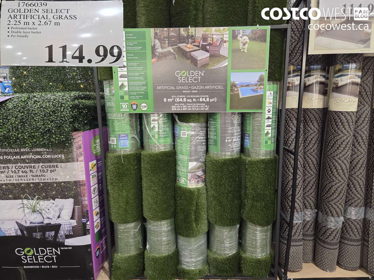 1766039 GOLDEN SELECT ARTIFICIAL GRASS 2.25 M X 2.67 M $114.99