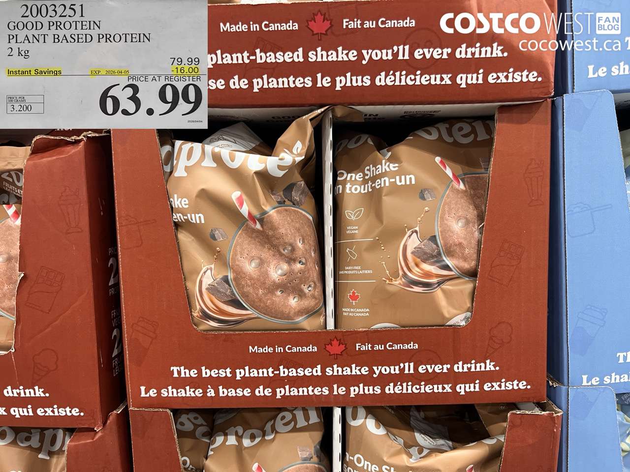 2003251 GOOD PROTEIN PLANT BASED PROTEIN 2 KG ($16.00 INSTANT SAVINGS EXPIRES ON 2026-04-05) $63.99