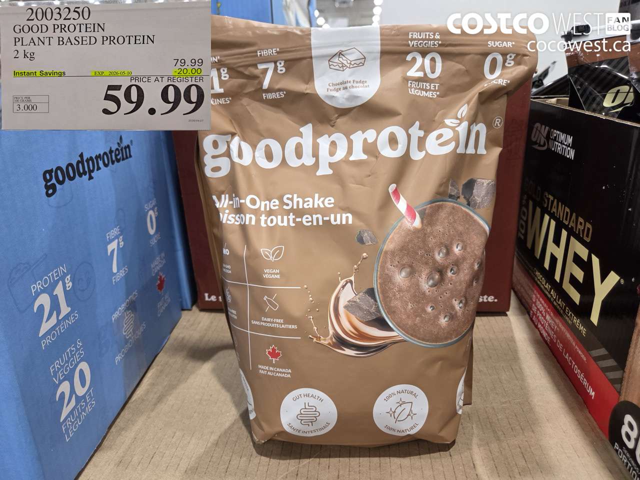 2003250 GOOD PROTEIN PLANT BASED PROTEIN 2 KG ($20.00 INSTANT SAVINGS EXPIRES ON 2026-05-10) $59.99