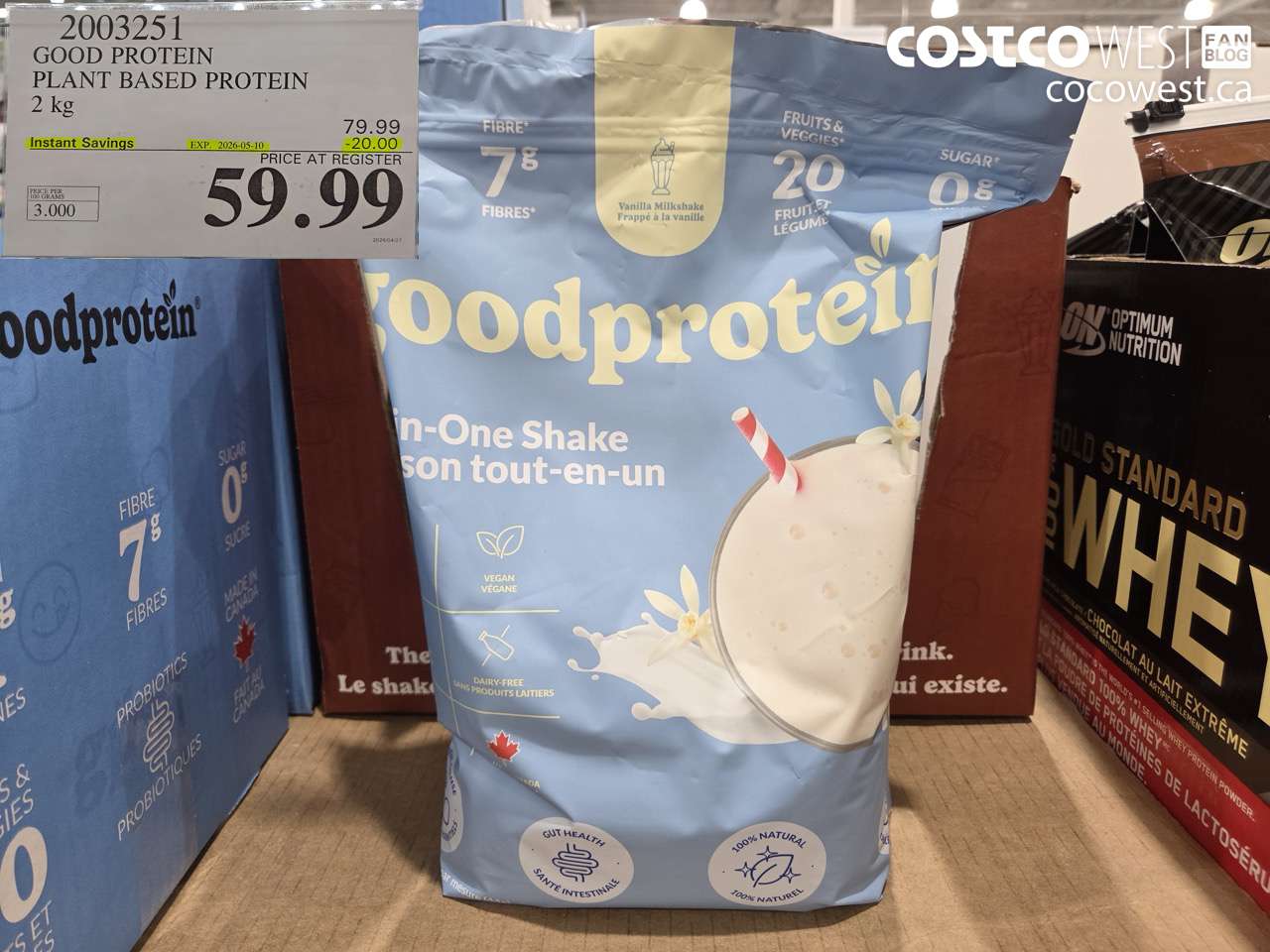 2003251 GOOD PROTEIN PLANT BASED PROTEIN 2 KG ($20.00 INSTANT SAVINGS EXPIRES ON 2026-05-10) $59.99