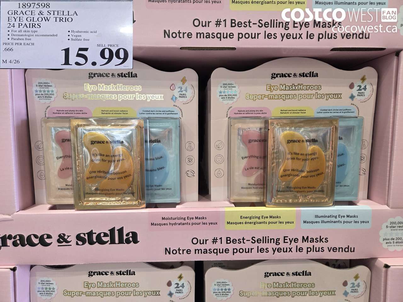 1897598 GRACE & STELLA EYE GLOW TRIO 24 PAIRS $15.99