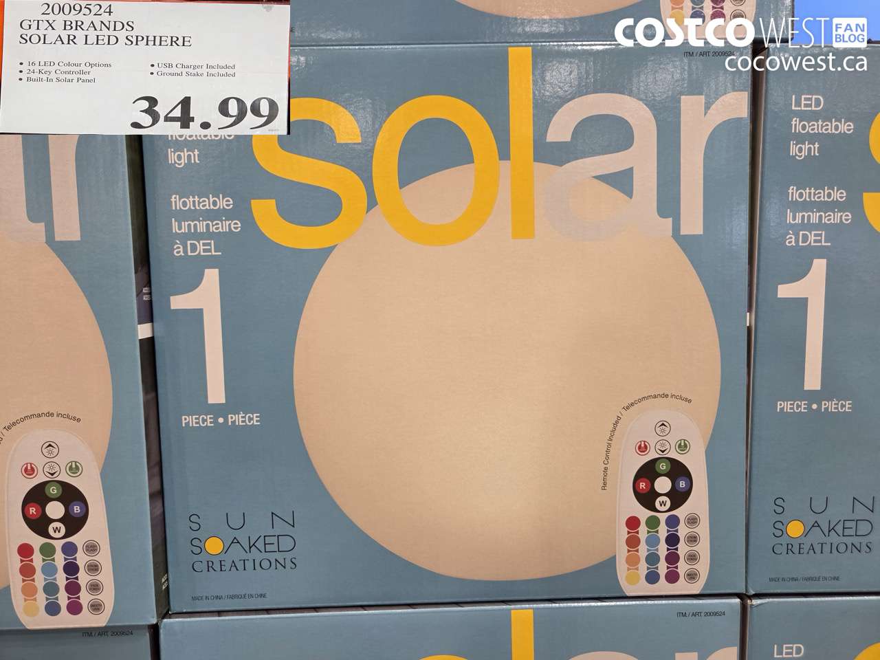 2009524 GTX BRANDS SOLAR LED SPHERE $34.99