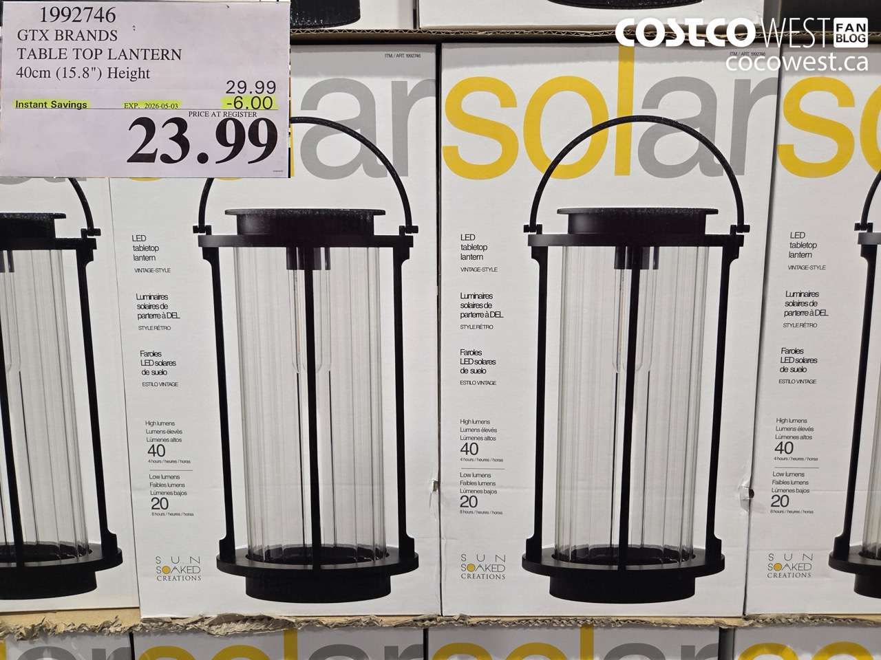 1992746 GTX BRANDS TABLE TOP LANTERN 40CM (15.8