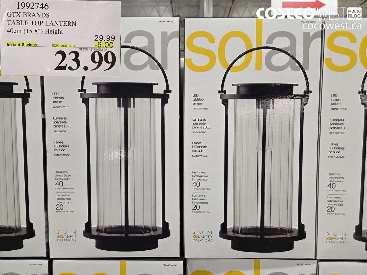 1992746 GTX BRANDS TABLE TOP LANTERN 40CM (15.8