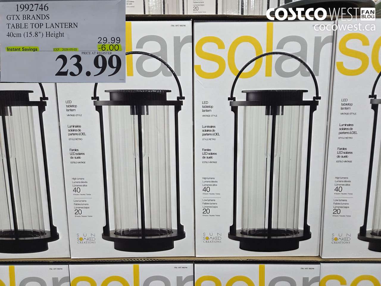 1992746 GTX BRANDS TABLE TOP LANTERN 40CM (15.8