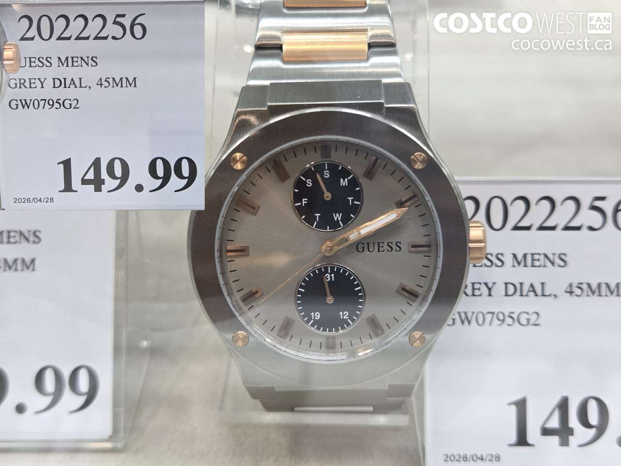 20222256 GUESS MENS GREY DIAL, 45MM GW0795G2 $149.99