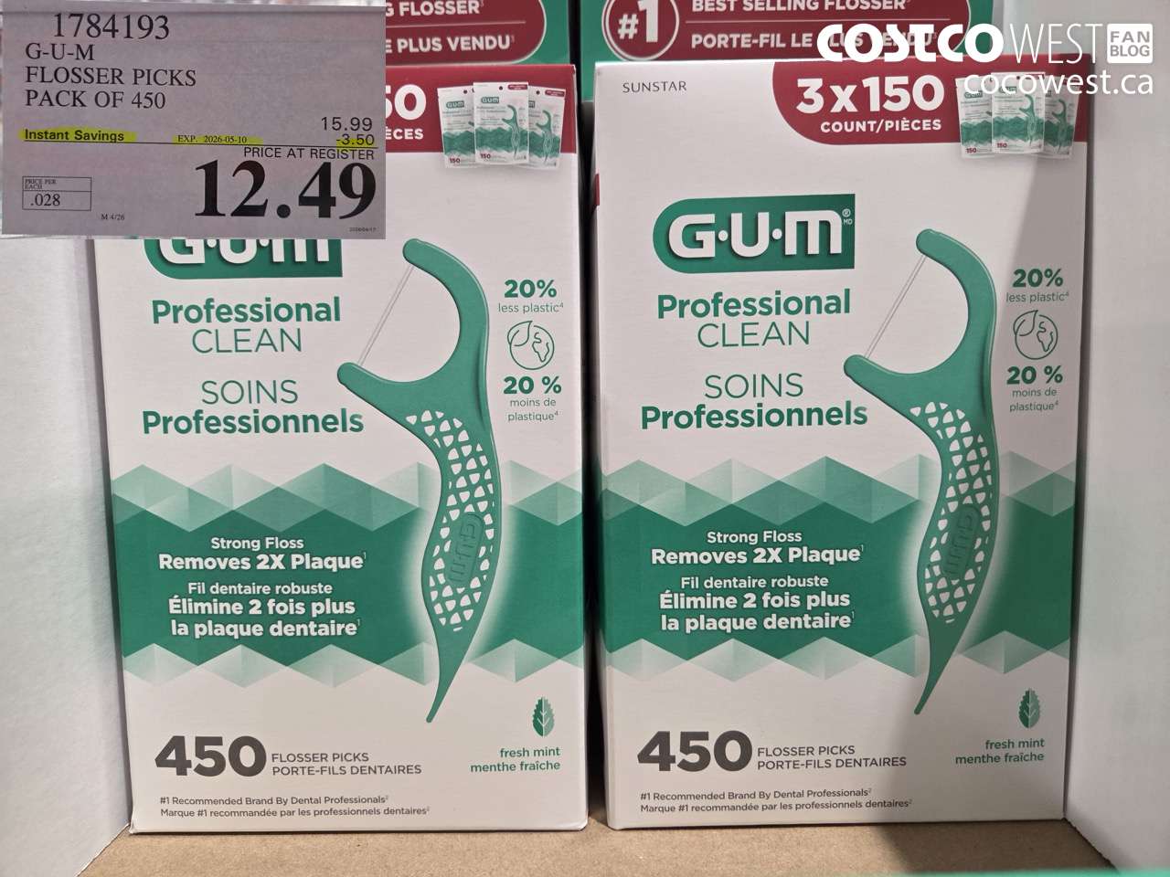 1784193 GUM FLOSSER PICKS PACK OF 450 ($3.50 INSTANT SAVINGS EXPIRES ON 2026-05-10) $12.49