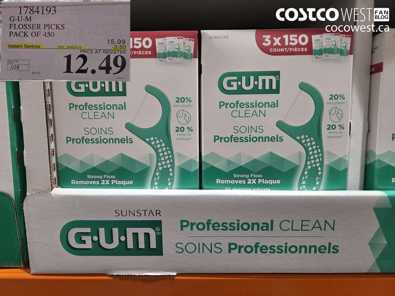 1784193 G-U-M FLOSSER PICKS PACK OF 450 ($3.50 INSTANT SAVINGS EXPIRES ON 2026-05-10) $12.49