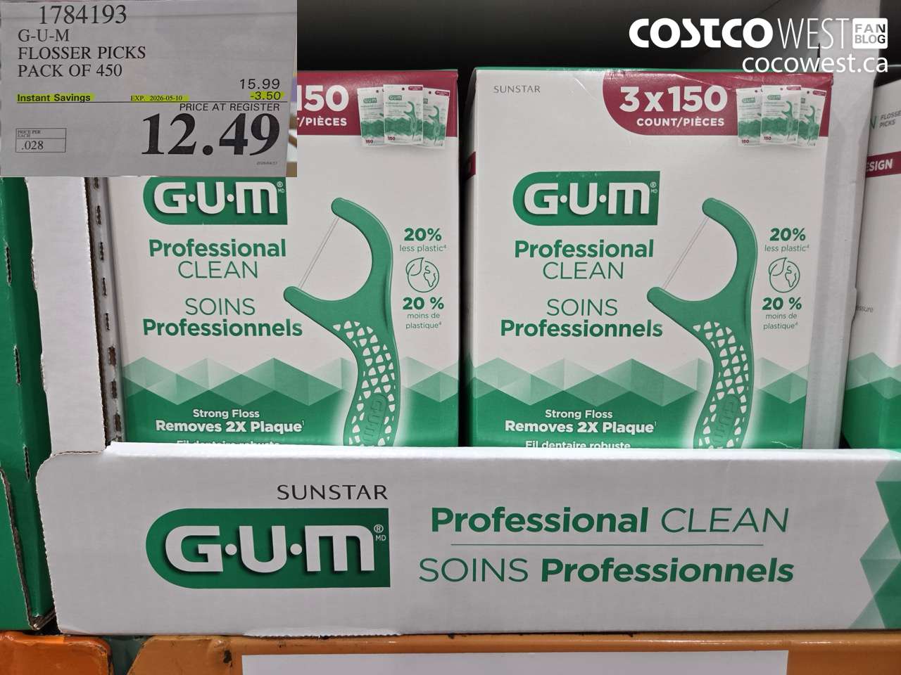 1784193 G-U-M FLOSSER PICKS PACK OF 450 ($3.50 INSTANT SAVINGS EXPIRES ON 2026-05-10) $12.49