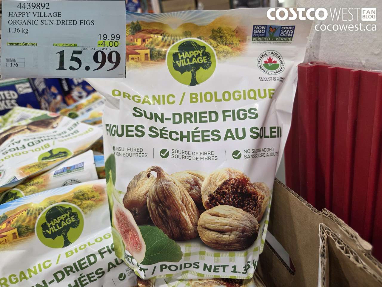 4439892 HAPPY VILLAGE ORGANIC SUN-DRIED FIGS 1.36 KG ($4.00 INSTANT SAVINGS EXPIRES ON 2026-05-10) $15.99