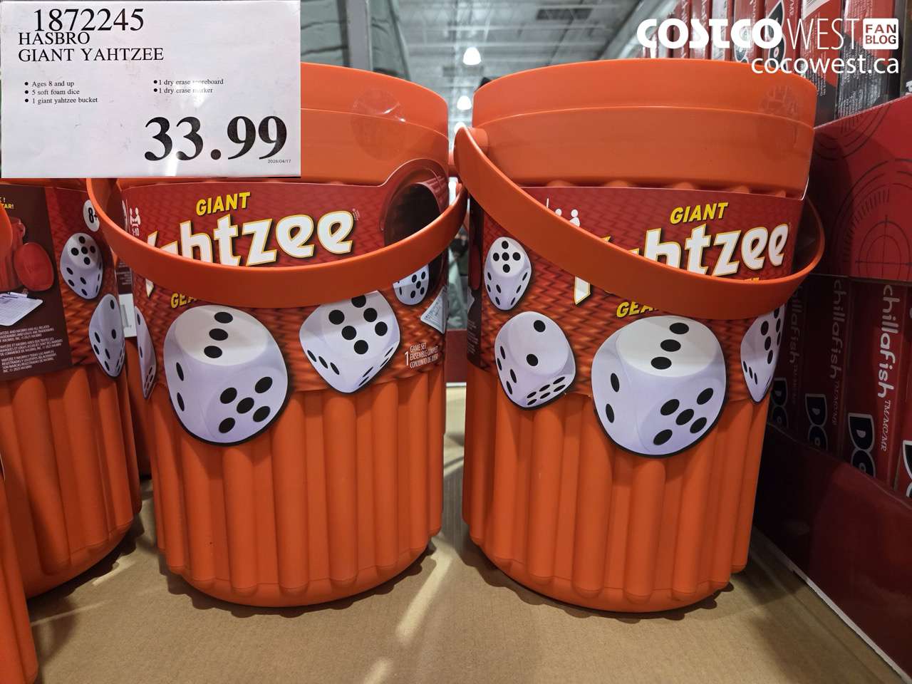1872245 HASBRO GIANT YAHTZEE $33.99