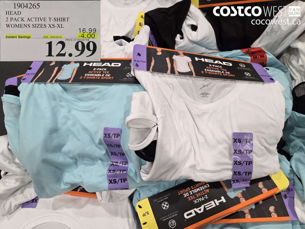 1904265 HEAD 2 PACK ACTIVE T-SHIRT WOMENS SIZES XS-XL ($4.00 INSTANT SAVINGS EXPIRES ON 2026-05-03) $12.99