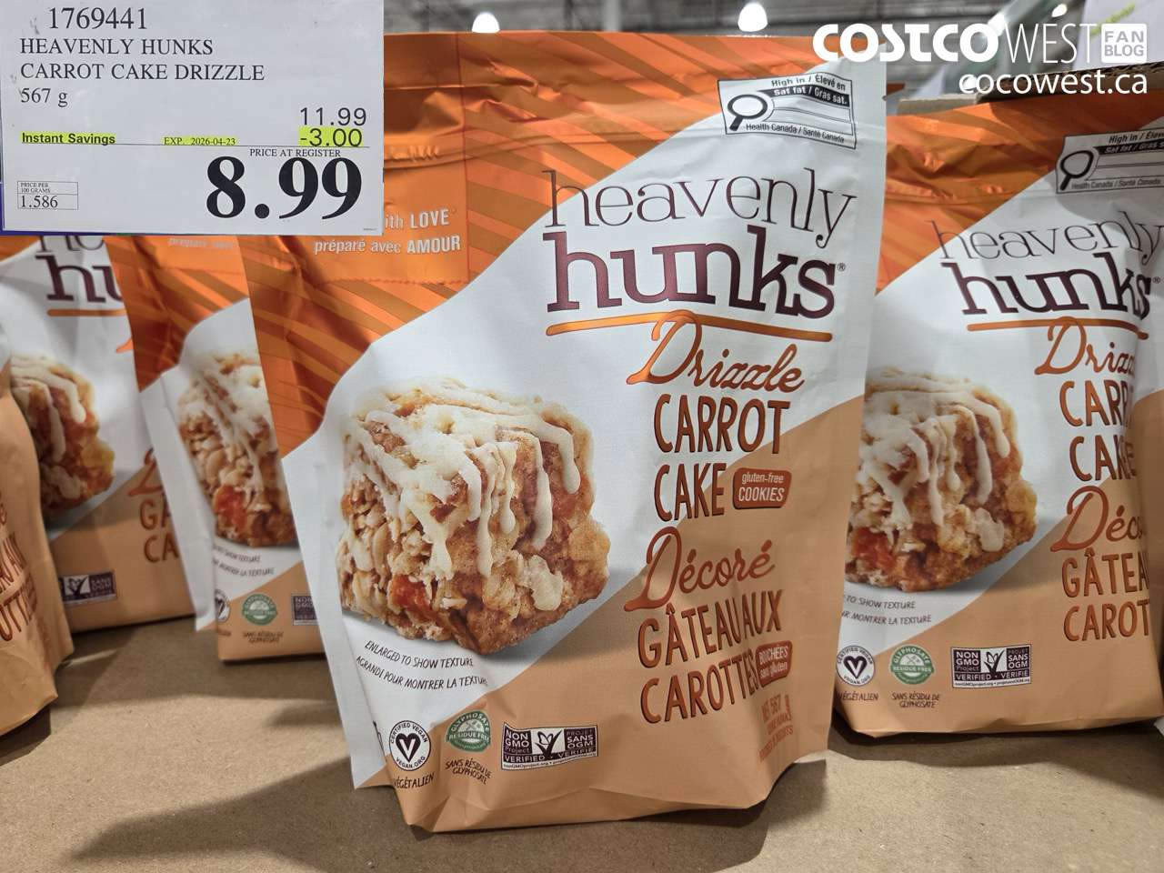 1769441 HEAVENLY HUNKS CARROT CAKE DRIZZLE 567G ($3.00 INSTANT SAVINGS EXPIRES ON 2026-04-23) $8.99