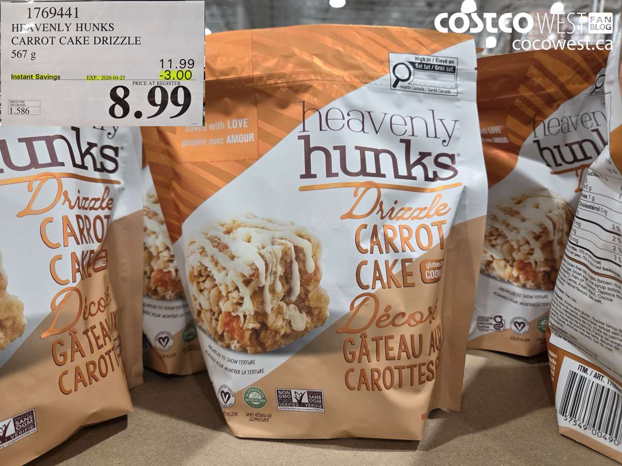 1769441 HEAVENLY HUNKS CARROT CAKE DRIZZLE 567 G ($3.00 INSTANT SAVINGS EXPIRES ON 2026-04-23) $8.99