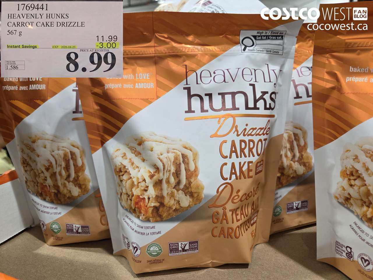 1769441 HEAVENLY HUNKS CARROT CAKE DRIZZLE 567 G ($3.00 INSTANT SAVINGS EXPIRES ON 2026-04-23) $8.99