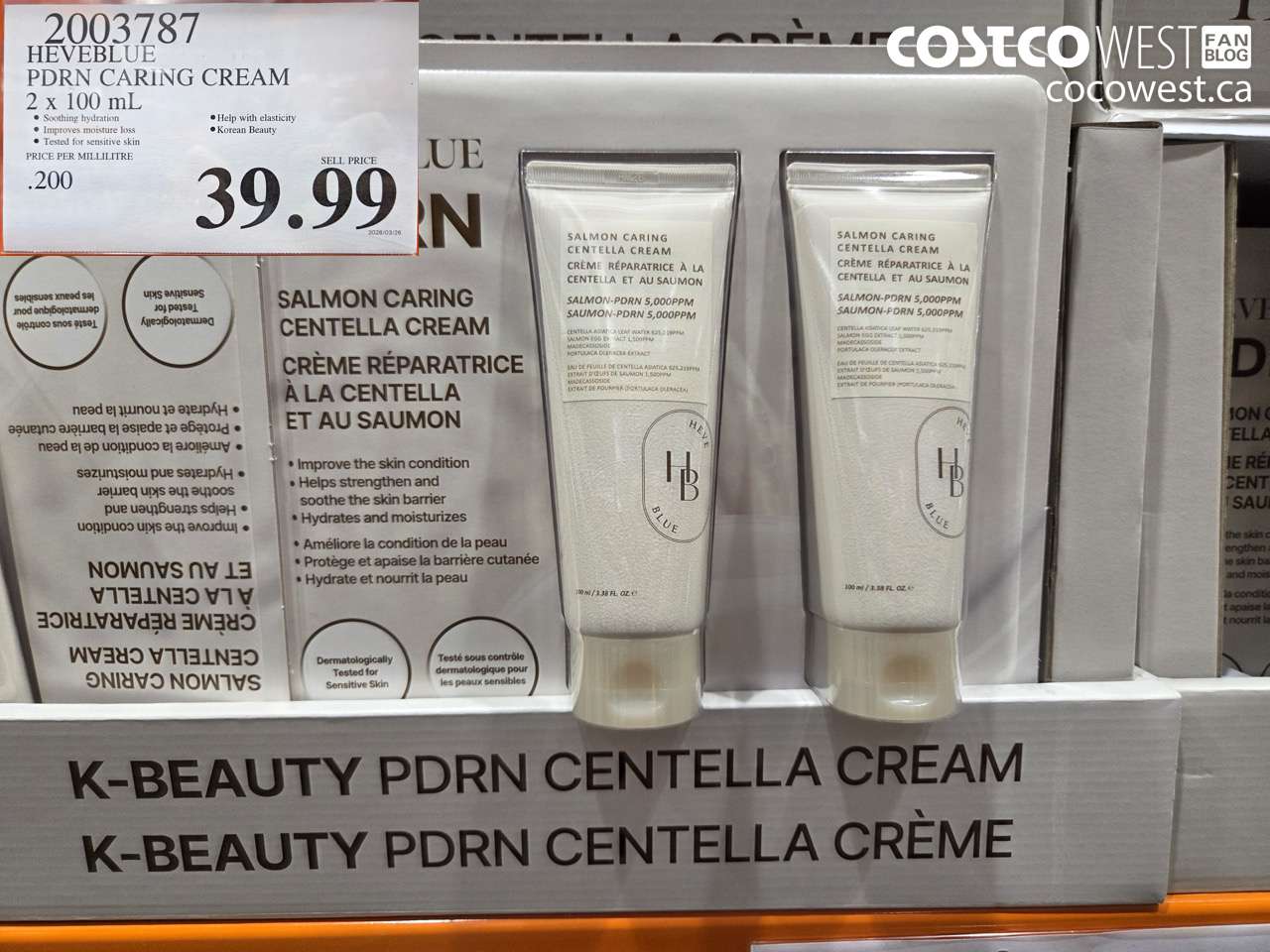 2003787 HEVEBLUE PDRN CARING CREAM 2 X 100 ML $39.99