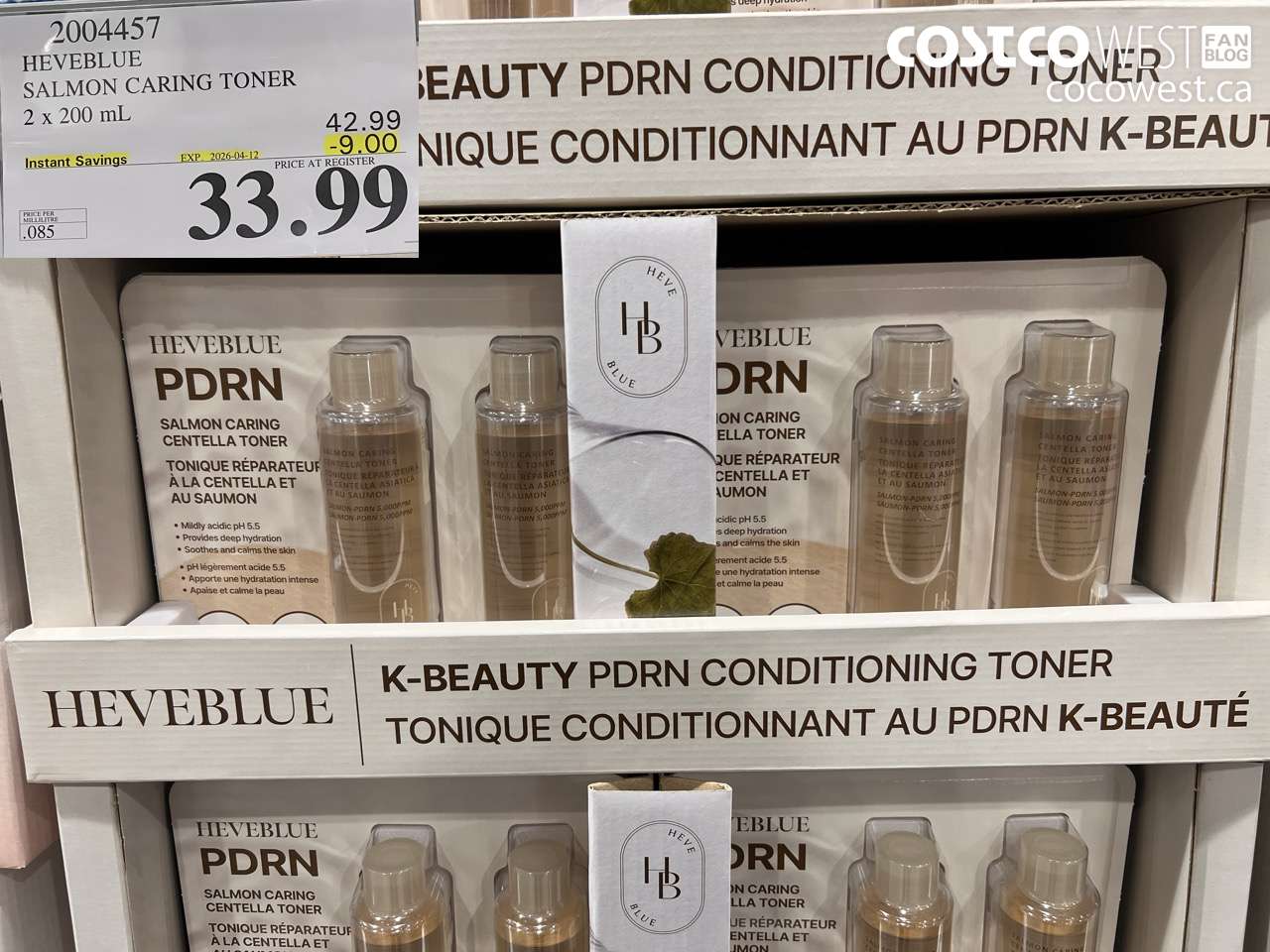2004457 HEVEBLUE SALMON CARING TONER 2 X 200ML ($9.00 INSTANT SAVINGS EXPIRES ON 2026-04-12) $33.99