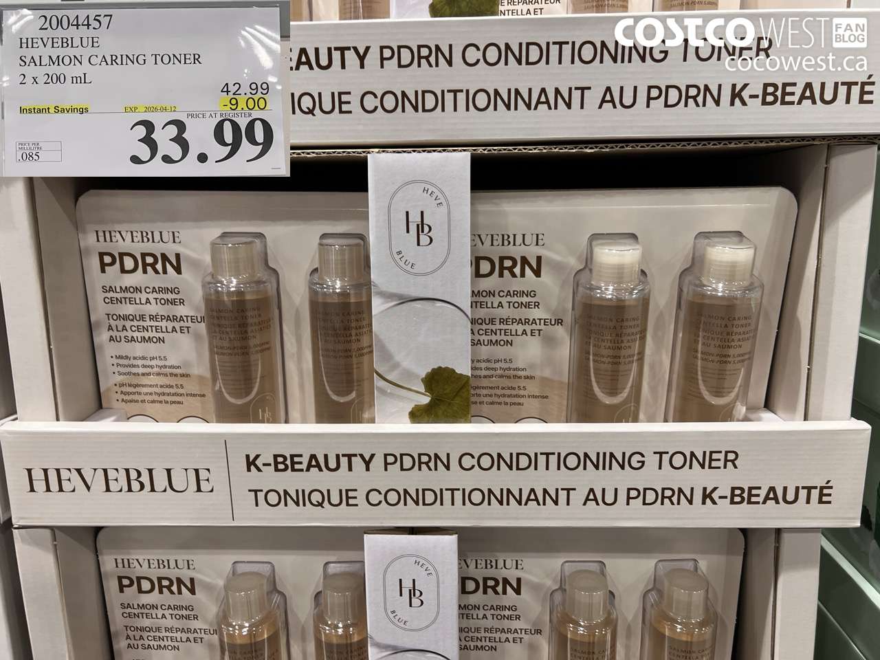 2004457 HEVEBLUE SALMON CARING TONER 2 X 200ML ($9.00 INSTANT SAVINGS EXPIRES ON 2026-04-12) $33.99
