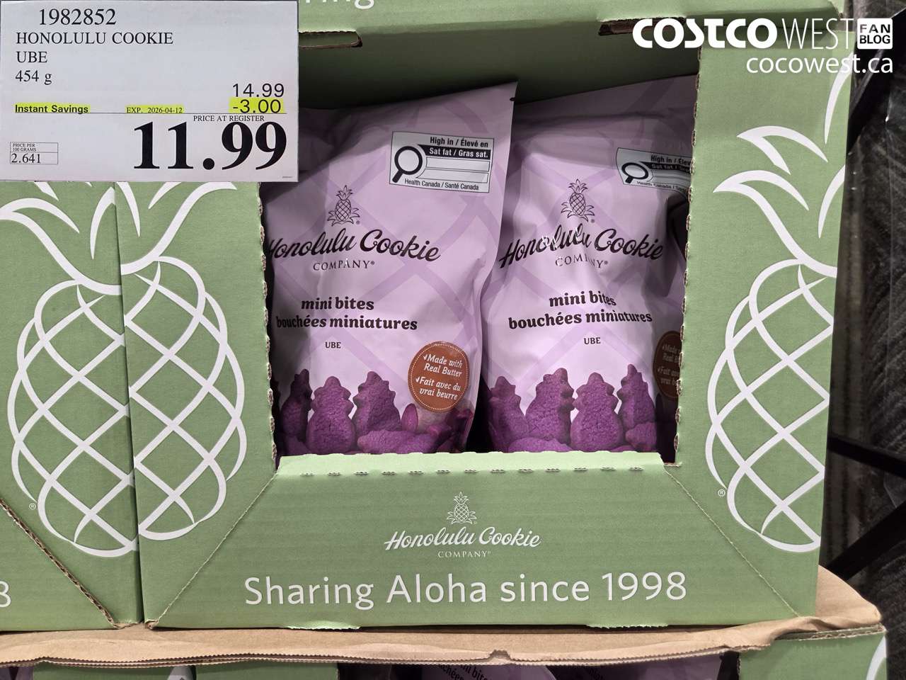 1982852 HONOLULU COOKIE UBE 454G ($3.00 INSTANT SAVINGS EXPIRES ON 2026-04-12) $11.99