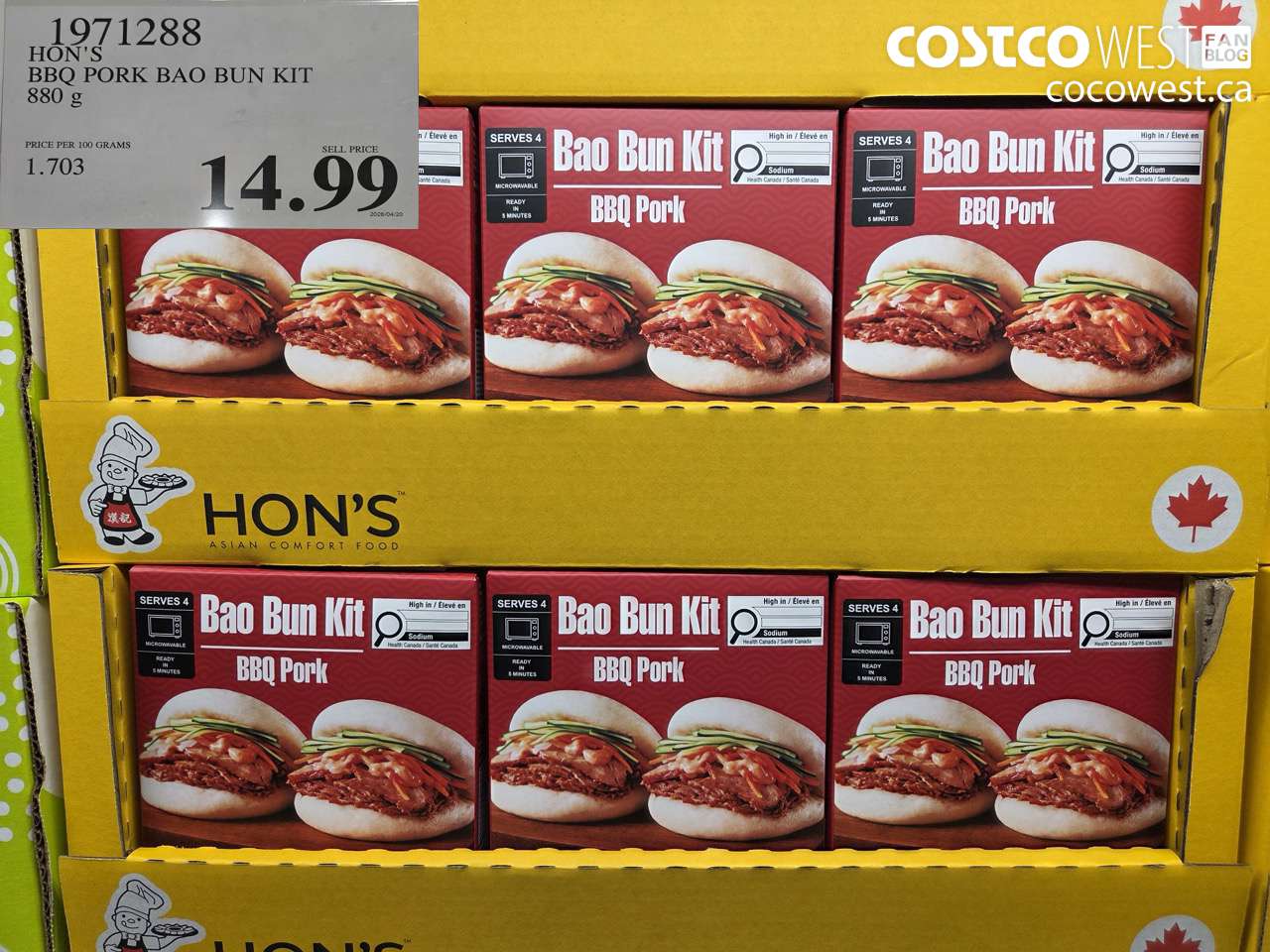 1971288 HON'S BBQ PORK BAO BUN KIT 880G $14.99