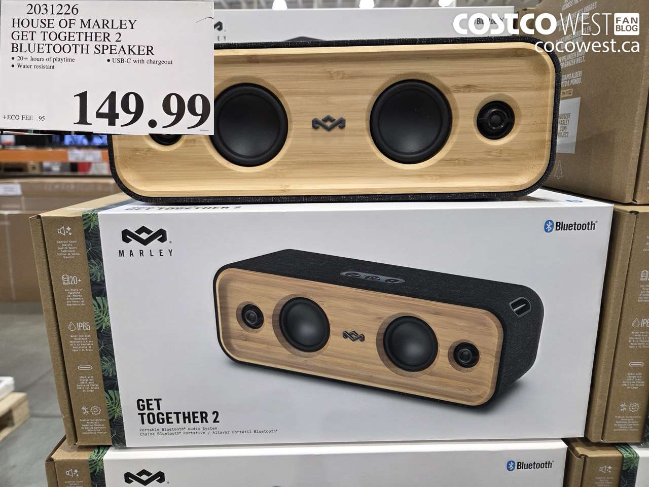 2031226 HOUSE OF MARLEY GET TOGETHER 2 BLUETOOTH SPEAKER $149.99